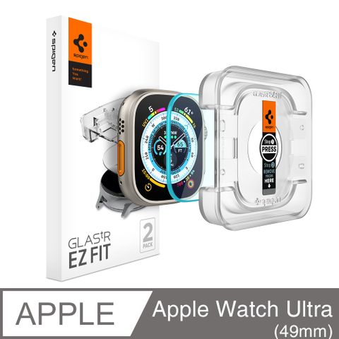 spigen Apple Watch Ultra 49mm-Glas tR EZFit 快易貼(透明:2入組)