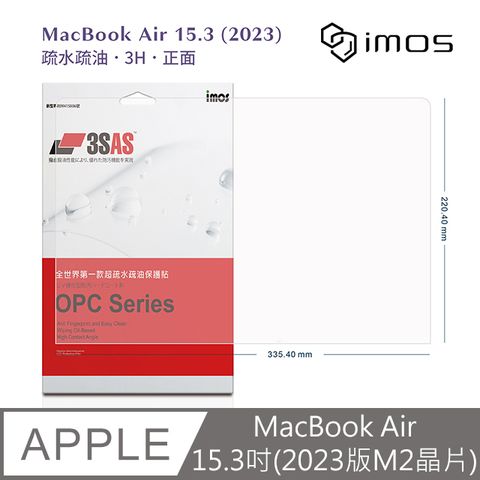 拒絕刮花 防水防塵防指紋iMOS MacBook Air 15.3吋 (2023版 M2晶片)3SAS 疏油疏水 螢幕保護貼 (塑膠製品)
