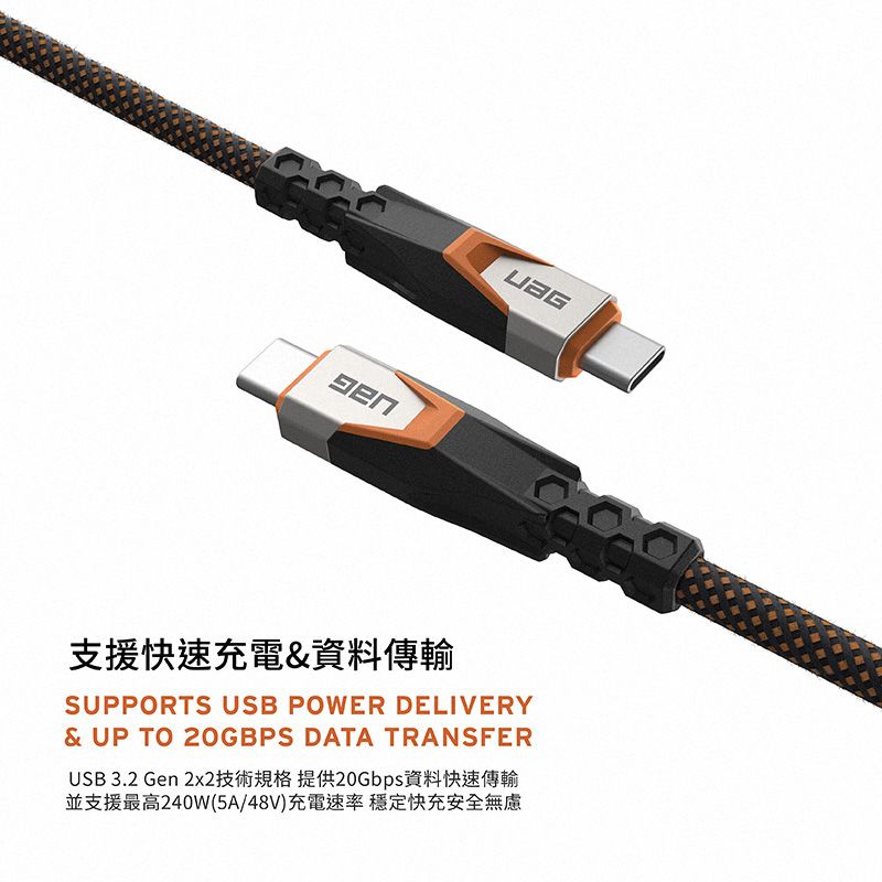 支援快速充電&資料傳輸SUPPORTS USB POWER DELIVERY& UP TO 20GBPS DATA TRANSFERUSB 3.2 Gen 2x2技術規格 提供20Gbps資料快速傳輸並支援最高240W(5A/48V)充電速率穩定快充安全無慮