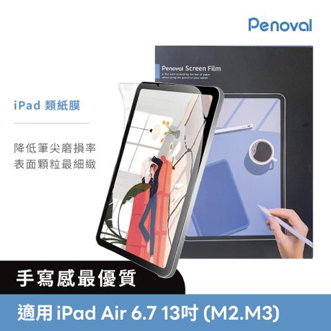 Penoval 韓國 iPad類紙膜 保護貼 (適用 iPad Air 6.7 13吋 (M2.M3) 保護膜 肯特紙 保護貼)