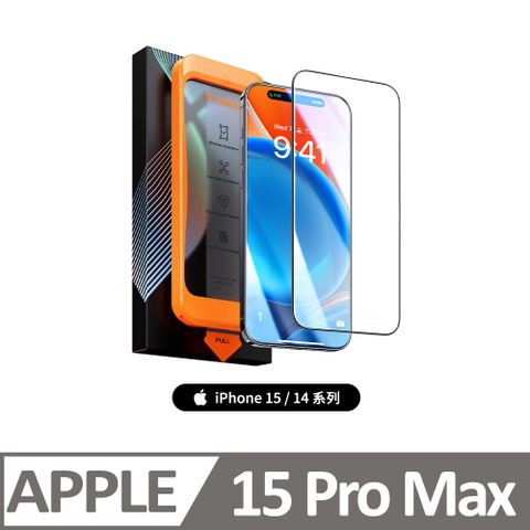 TORRAS 圖拉斯 Insta-II Master 2023年新版 iPhone 15 Pro Max滿版手機螢幕鋼化玻璃保護貼一蓋即貼 軍規防護