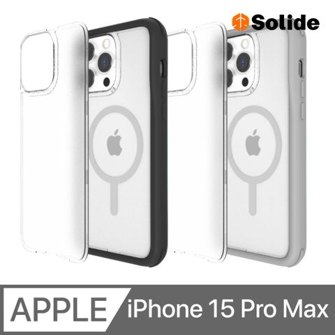 SOLiDE 索力得 維納斯FX 抗菌軍規防摔磁吸手機殼(附透明霧面背蓋) iPhone 15 Pro Max (6.7)