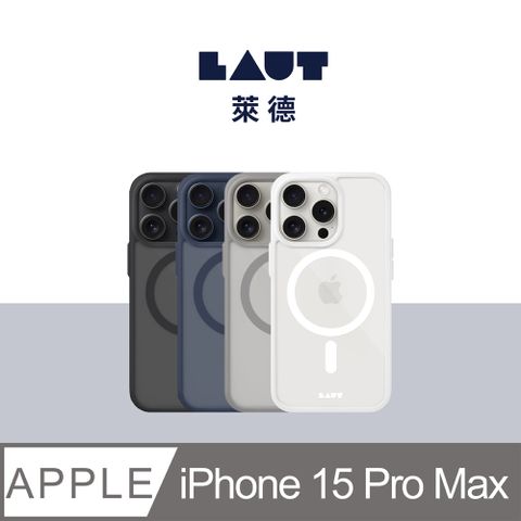 LAUT 萊德 iPhone 15 Pro Max 磁吸簡約耐衝擊保護殼(按鍵式)