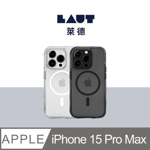 LAUT 萊德 萊德 iPhone 15 Pro Max 磁吸水晶邊框軍規耐衝擊保護殼(按鍵式)