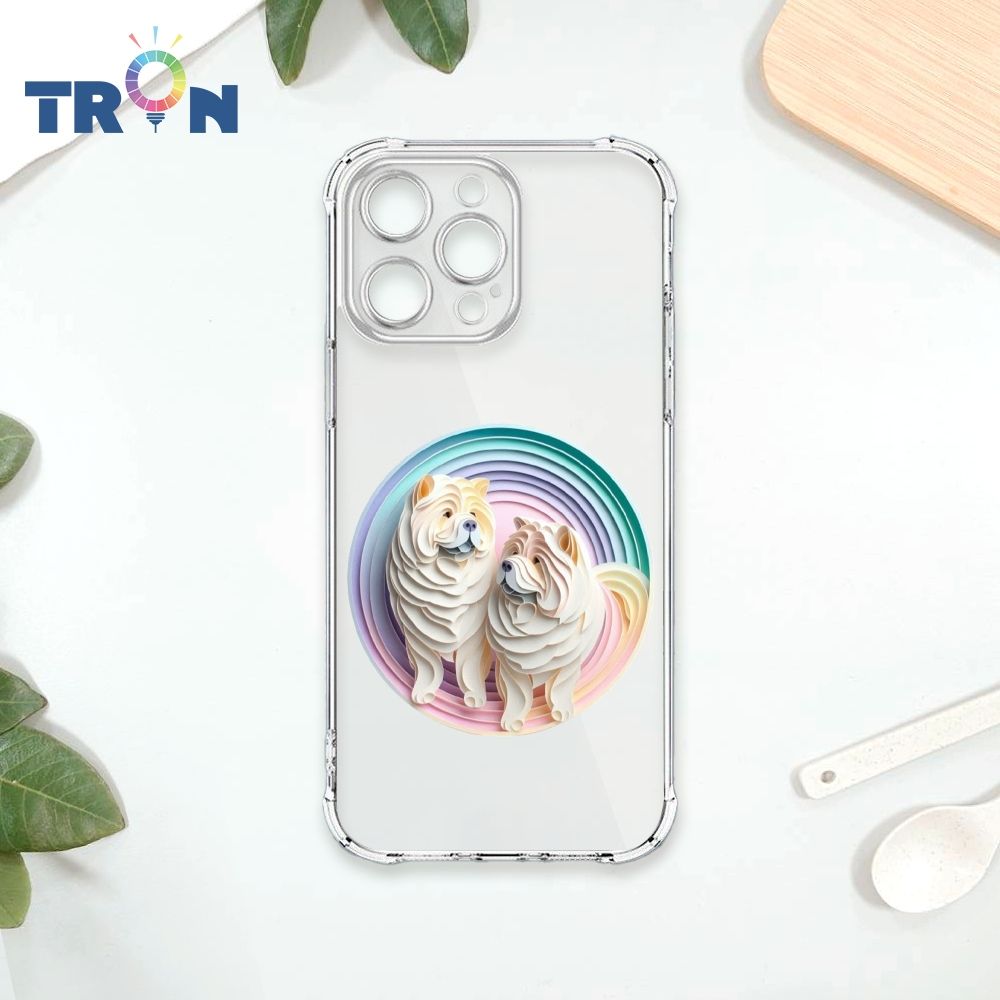  TRON IPHONE 15 PRO MAX 可愛紙雕鬆獅犬 四角防摔殼 手機殼