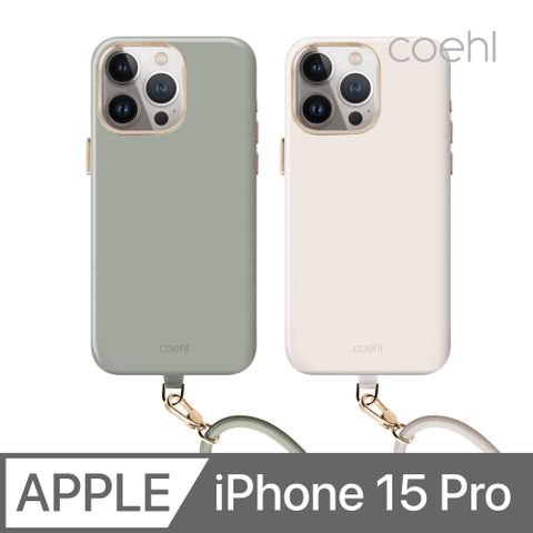 UNIQ─COEHL Creme 質感可磁吸棉繩掛繩兩用手機殼 iPhone 15 Pro (6.1)