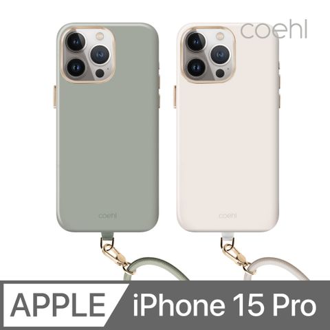 UNIQ COEHL Creme 質感可磁吸棉繩掛繩兩用手機殼 iPhone 15 Pro (6.1)