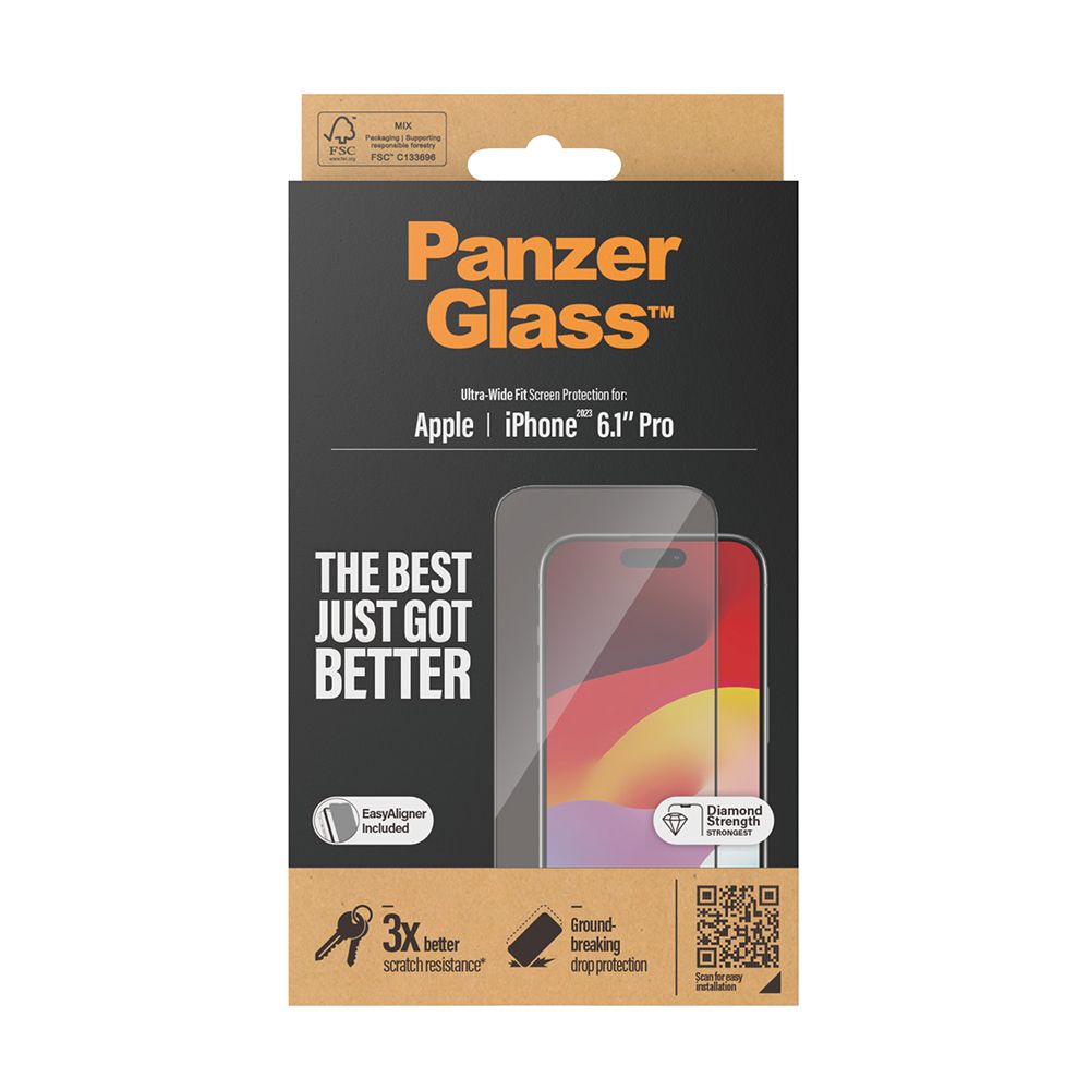 PanzerGlass  iPhone 15 Pro 6.1吋 Screen Protector 2.5D 耐衝擊鋼化玻璃保貼