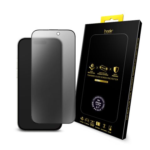 hoda iPhone 15 Pro 電競磨砂防窺AR抗反射滿版玻璃保護貼(附無塵太空艙貼膜神器)