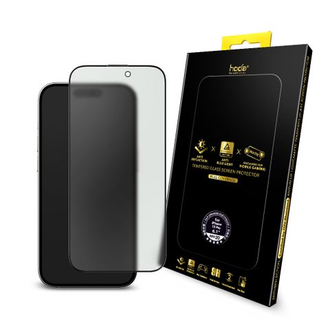 hoda iPhone 15 Pro 電競磨砂抗藍光AR抗反射滿版玻璃保護貼(德國萊因TÜV RPF20認證)