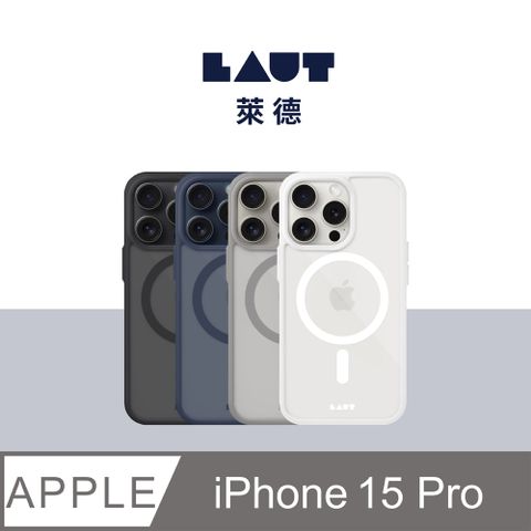 LAUT 萊德 iPhone 15 Pro 磁吸簡約耐衝擊保護殼(按鍵式)