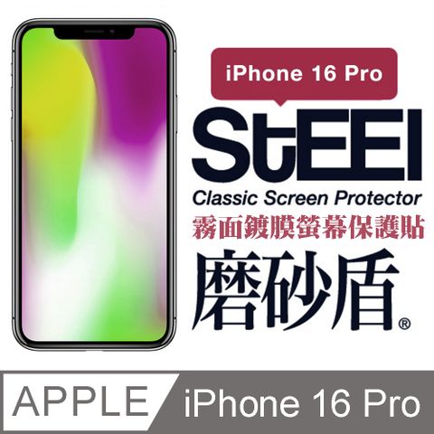 STEEL 磨砂盾 Apple iPhone 16 Pro (6.3吋)超薄霧面鍍膜螢幕保護貼