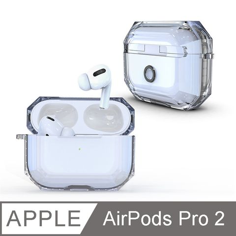 IN7 清透系列 AirPods Pro 2 透明撞色TPU 耳機保護套 蘋果無線耳機 收納保謢套-黑色