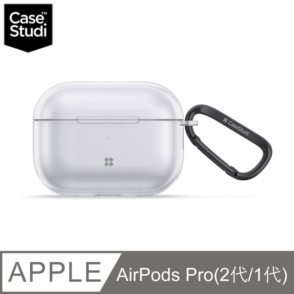 Case Studi CaseStudi AirPods Pro 2/1 Explorer 透明充電盒保護殼(附登山扣,手腕掛繩)