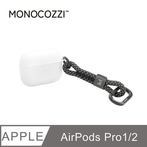 MONOCOZZI AirPods Pro1/2 霧透保護殼-短掛繩黑