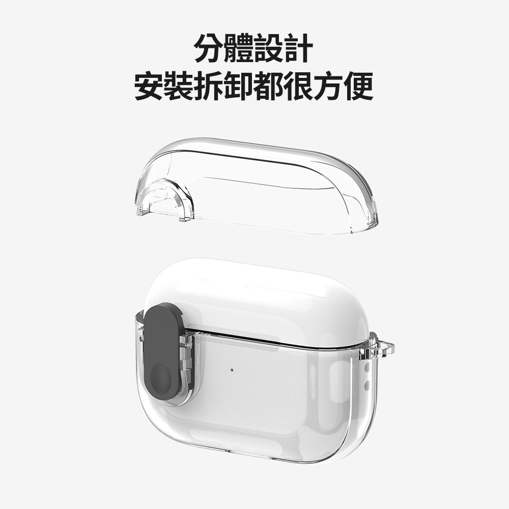 Apple 蘋果 AirPods Pro 1/2 --冰晶透明開關按鈕防摔保護殼(透明)