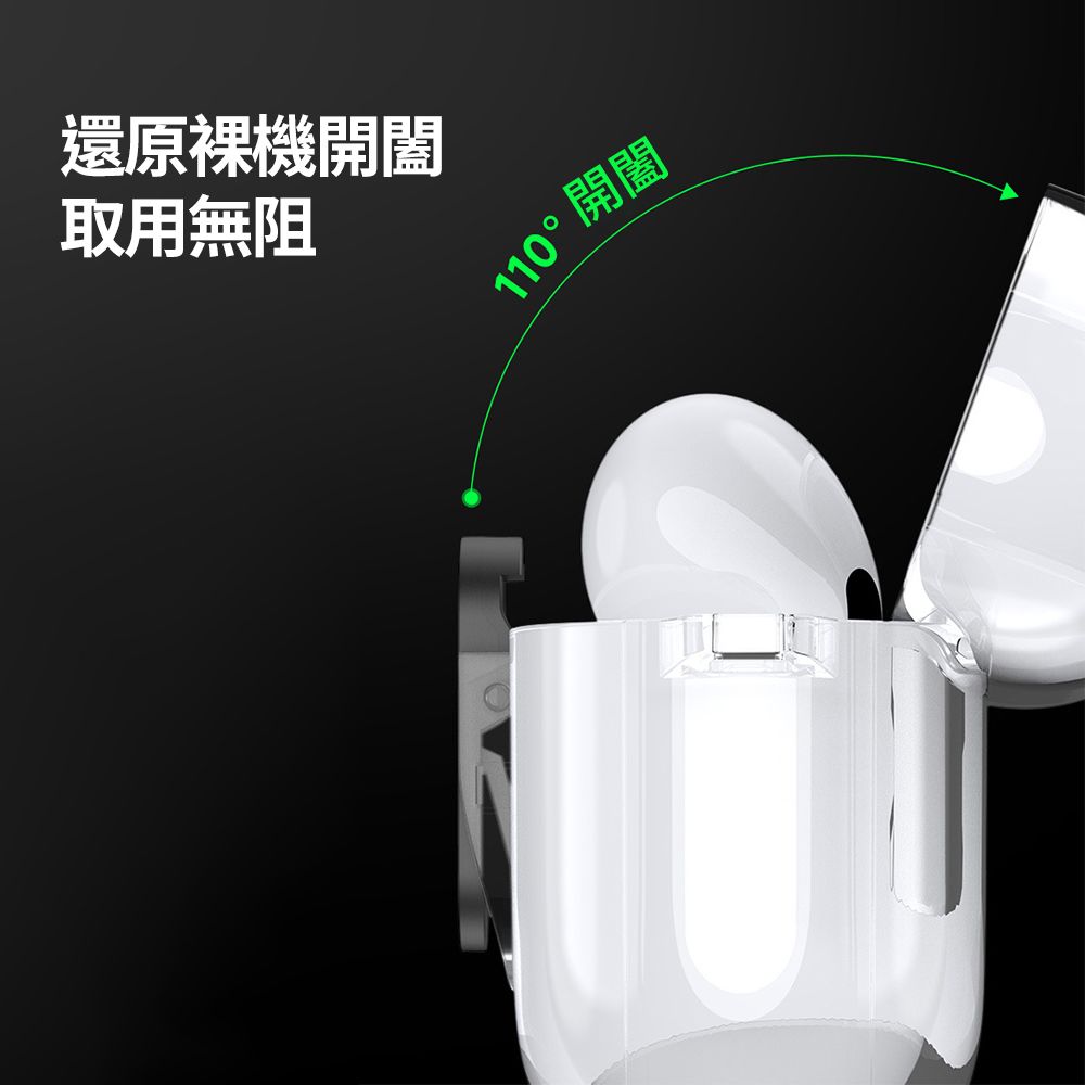 Apple 蘋果 AirPods Pro 1/2 --冰晶透明開關按鈕防摔保護殼(透明)