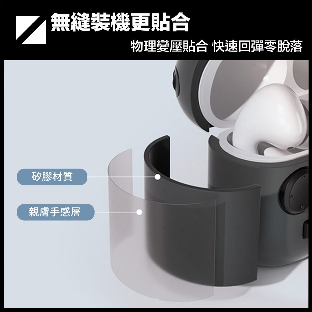 嚴選  遊戲款防油防塵AirPods Pro 2代藍牙耳機親膚矽膠保護套 岩石灰