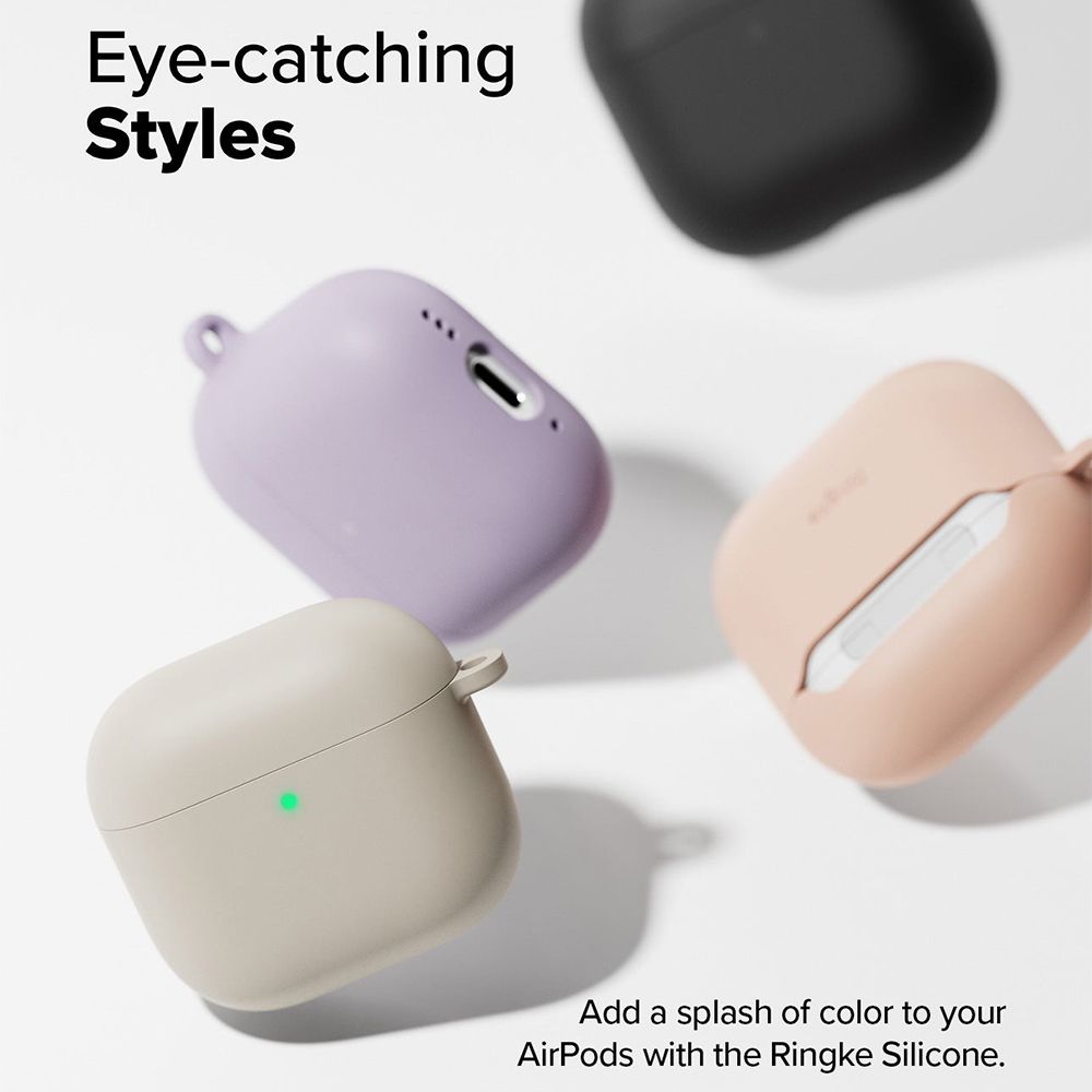 Ringke 丨Apple AirPods 4 [Silicone] 矽膠防摔保護殼（附扣環/登山扣）