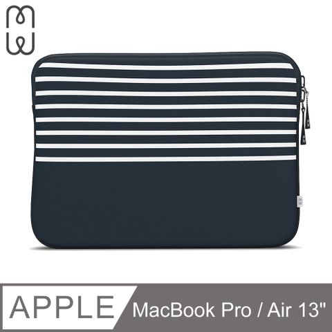 MW MacBook Pro &amp; Air 13吋 Mariniere 環保材質電腦包-海藍色/白色條紋