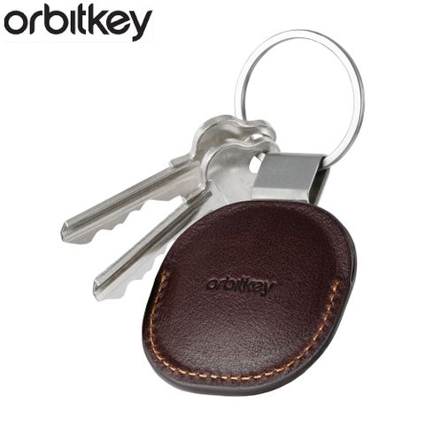 Orbitkey AirTag皮革鑰匙圈-咖啡