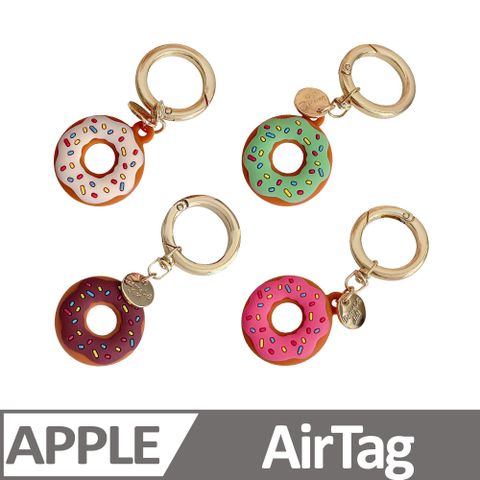 AirTag 適用 C1 圓形追蹤定位防丟器甜甜圈造型保護套 蘋果安卓鑰匙圈 矽膠軟殼 全包鑰匙扣環 兒童老人錢包寵物防丟器殼