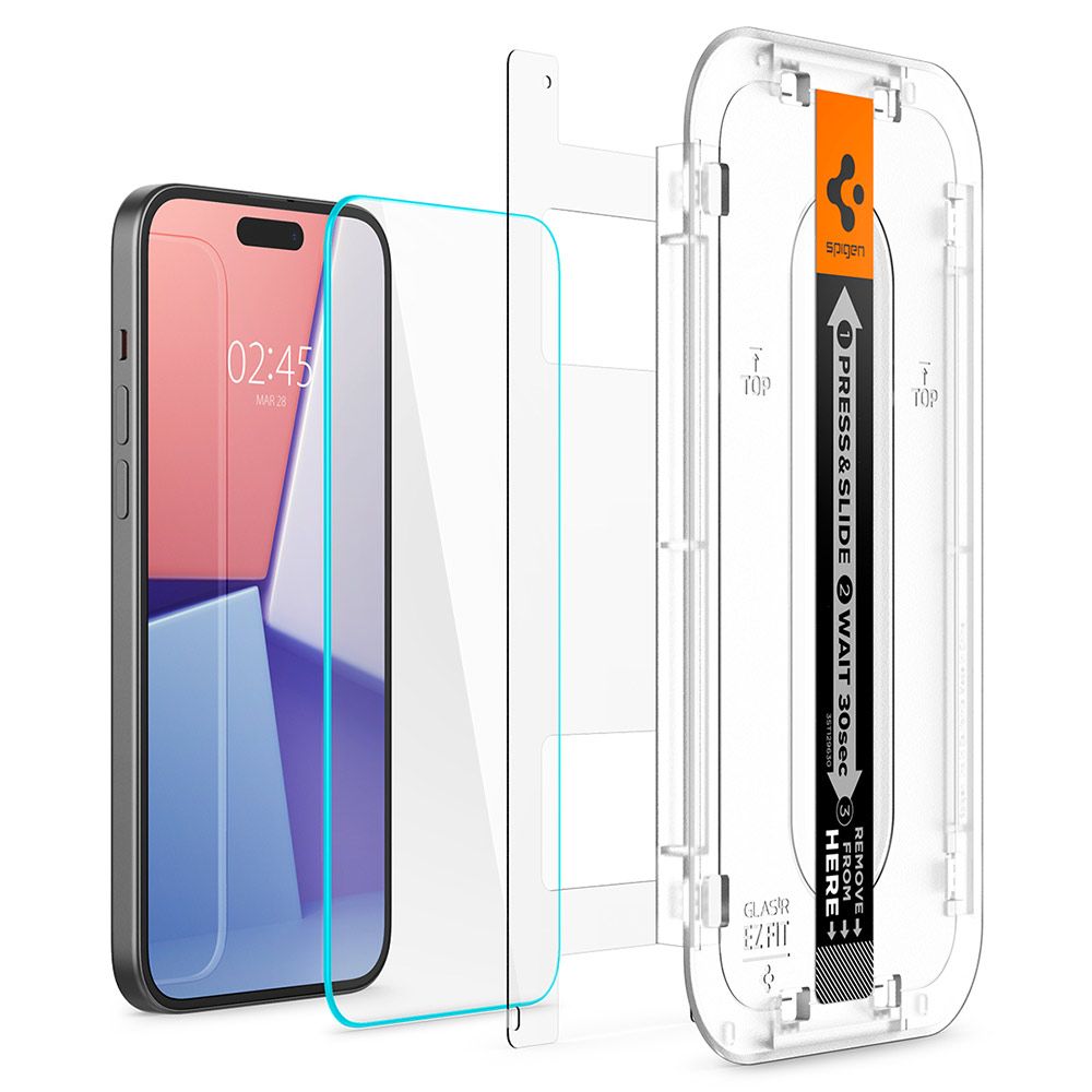 spigen iPhone 15 Plus Glas.tR EZ Fit-快易貼(晶透:2入組)