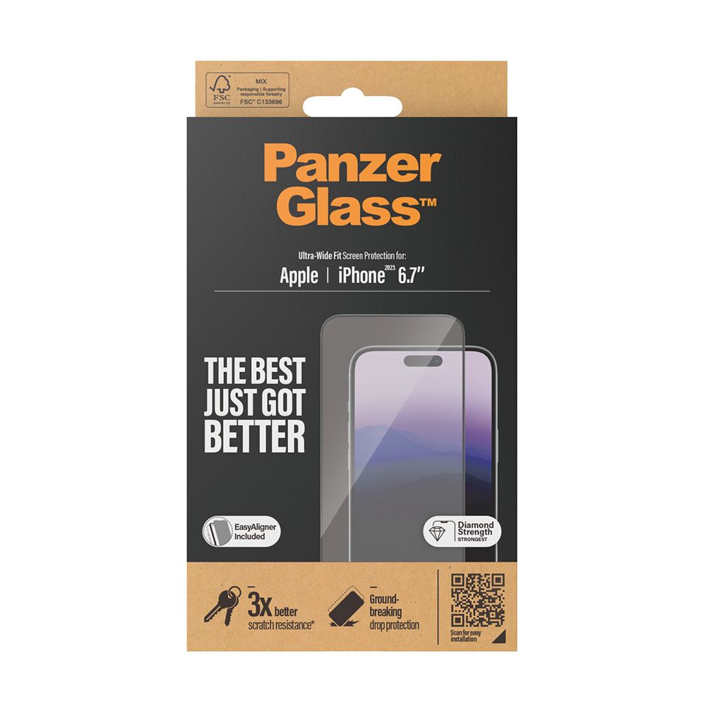 PanzerGlass  iPhone 15 Plus 6.7吋 Screen Protector 2.5D 耐衝擊鋼化玻璃保貼