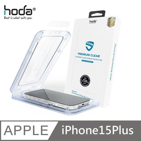 hoda 美國康寧授權 滿版玻璃保護貼 滿版玻璃貼 附無塵太空艙貼膜神器 適用 iPhone 15 Plus