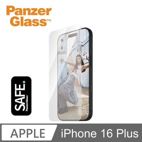 PanzerGlass iPhone 16 Plus 6.7吋 SAFE 2.5D 耐衝擊高透強化玻璃保護貼(透光性佳)