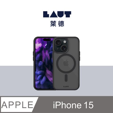 LAUT 萊德 萊德 iPhone 15 磁吸簡約耐衝擊保護殼-霧黑