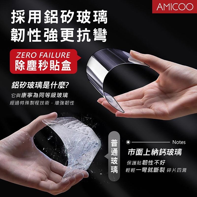 AMICOO iPhone 15 亮面 除塵秒貼滿版保護貼