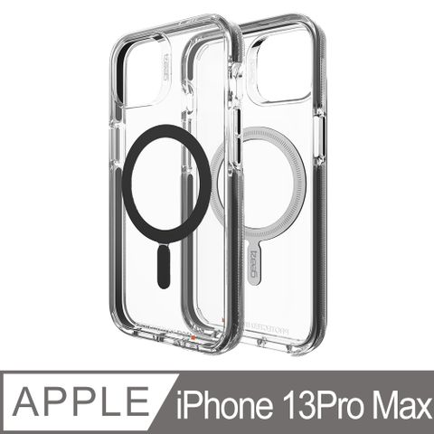Gear4 iPhone 13 Pro Max 6.7吋 D3O® 聖塔克魯茲透明黑框磁吸款-抗菌軍規防摔保護殼