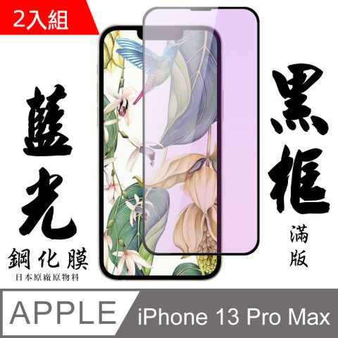 【AGC日本玻璃】 IPhone 13 PRO MAX 保護貼 保護膜 黑框藍光全覆蓋 旭硝子鋼化玻璃膜-2入組