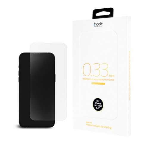 hoda iPhone 13/13 Pro 6.1吋 美國康寧授權 全透明滿版玻璃保護貼0.33mm(AGbC)