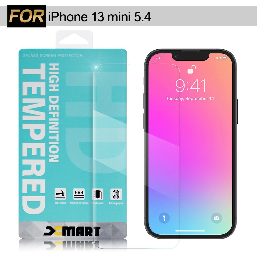 X mart Xmart for iPhone 13 mini 5.4 薄型9H玻璃保護貼-非滿版