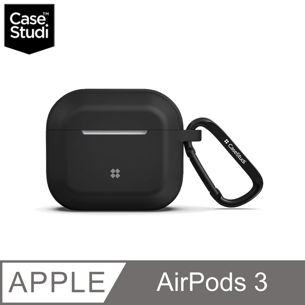 Case Studi CaseStudi AirPods 3 Eiger 充電盒防摔矽膠保護套(含扣環)-黑色