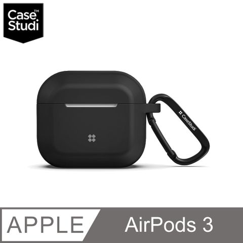 CaseStudi AirPods 3 Eiger 充電盒防摔矽膠保護套(含扣環)-黑色