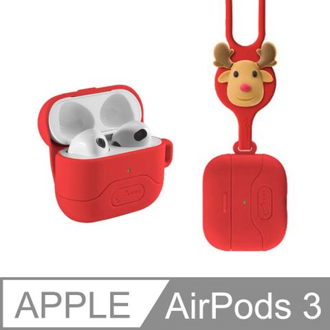 Bone / AirPods 3 手掛保護套 - 麋鹿先生-附手掛繩 (矽膠保護殼 I Phone 蘋果手機配件)