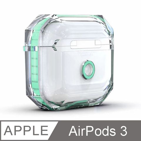 IN7 清透系列 AirPods 3 透明撞色TPU 耳機保護套 蘋果無線耳機 收納保謢套-綠色