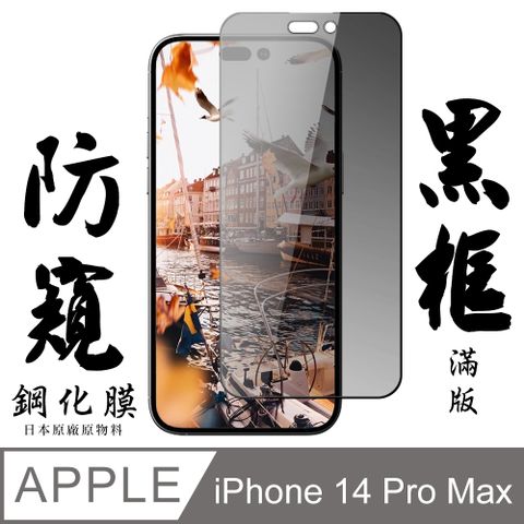 AGC日本玻璃 保護貼 【AGC日本玻璃】 IPhone 14 PRO MAX 保護貼 保護膜 黑框防窺全覆蓋 旭硝子鋼化玻璃膜