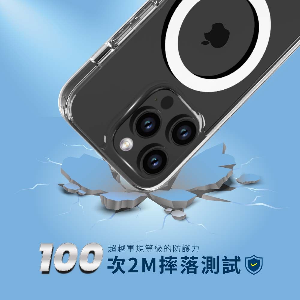 PHILIPS 飛利浦  iPhone 14 pro 磁吸式防摔殼-透明強化版 DLK6107T/96