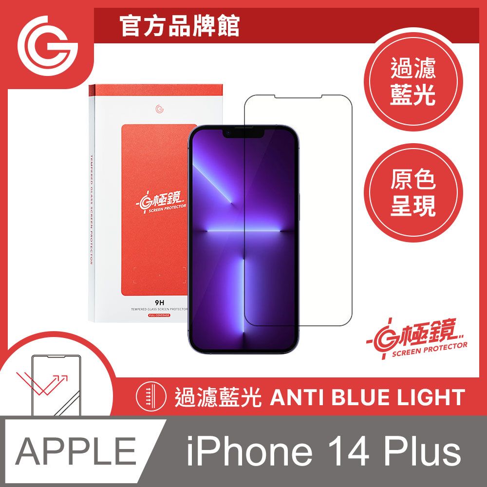 grantclassic 特經典 G極鏡 iPhone 14 Plus 黑邊抗藍光玻璃貼13 Pro max 6.7吋 共用