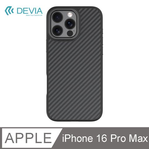 DEVIA iPhone 16 Pro Max 碳纖維金屬支架 MagSafe 保護殼-黑色