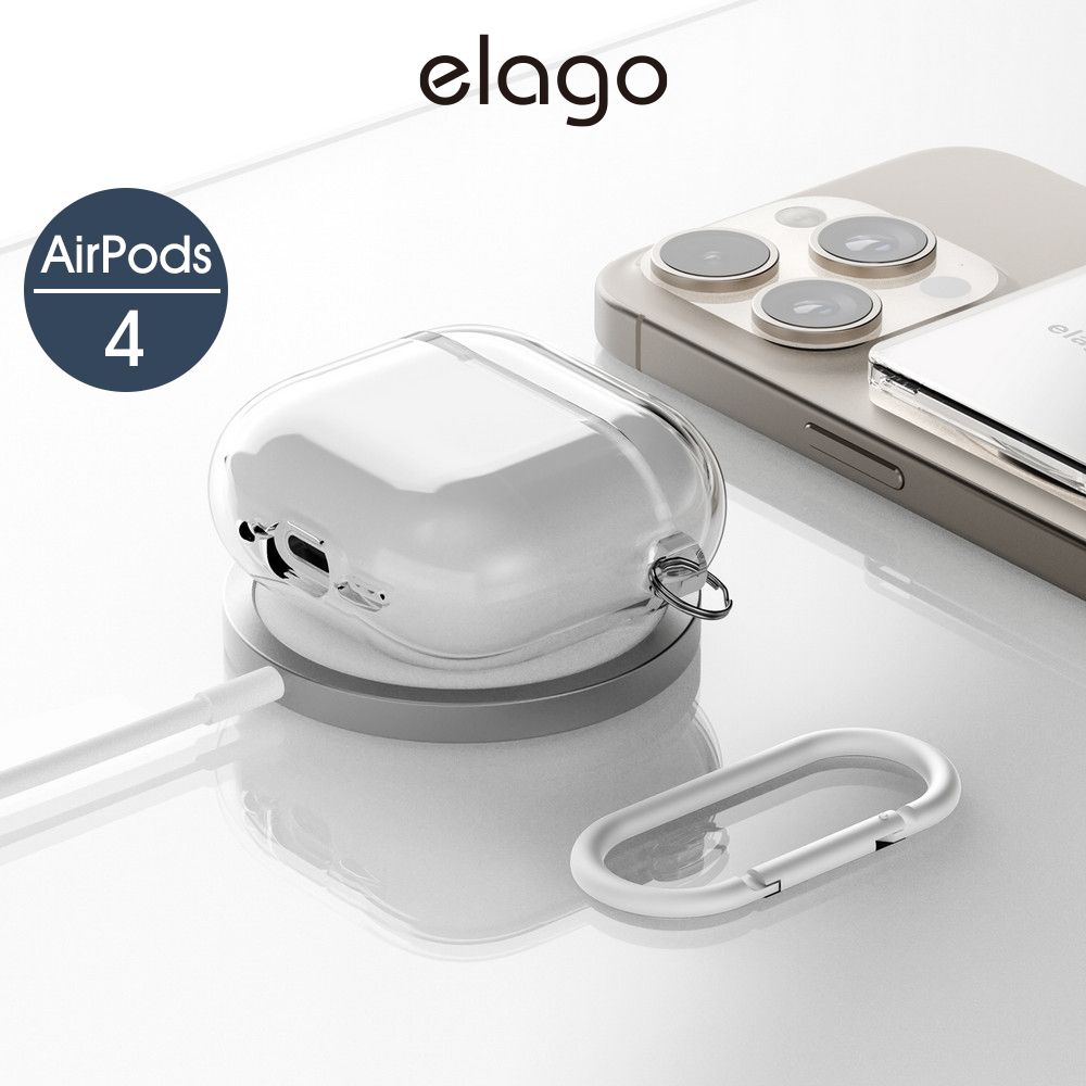 Elago AirPods 4 無痕透明保護殼 (附扣環)