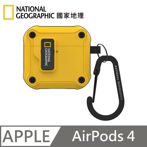 National Geographic 國家地理 Rugged Bumper 自動開蓋 耳機保護殼 適用 AirPods 4 - 黃色