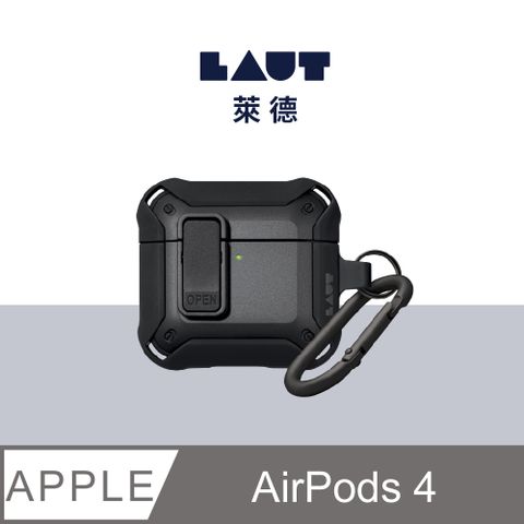 LAUT 萊德 AirPods 4 耐衝擊硬式保護殼-黑