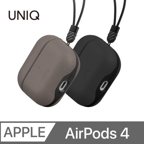 UNIQ 新加坡 Lyden Ds 耐刮皮革收納保護套 附掛繩 AirPods 第4代