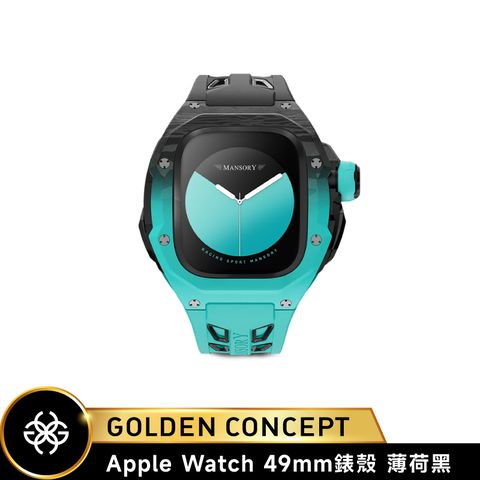 Golden Concept Apple Watch 49mm 橡膠錶帶 薄荷黑錶框 WC-RSCIII49-BK-TQ-MY