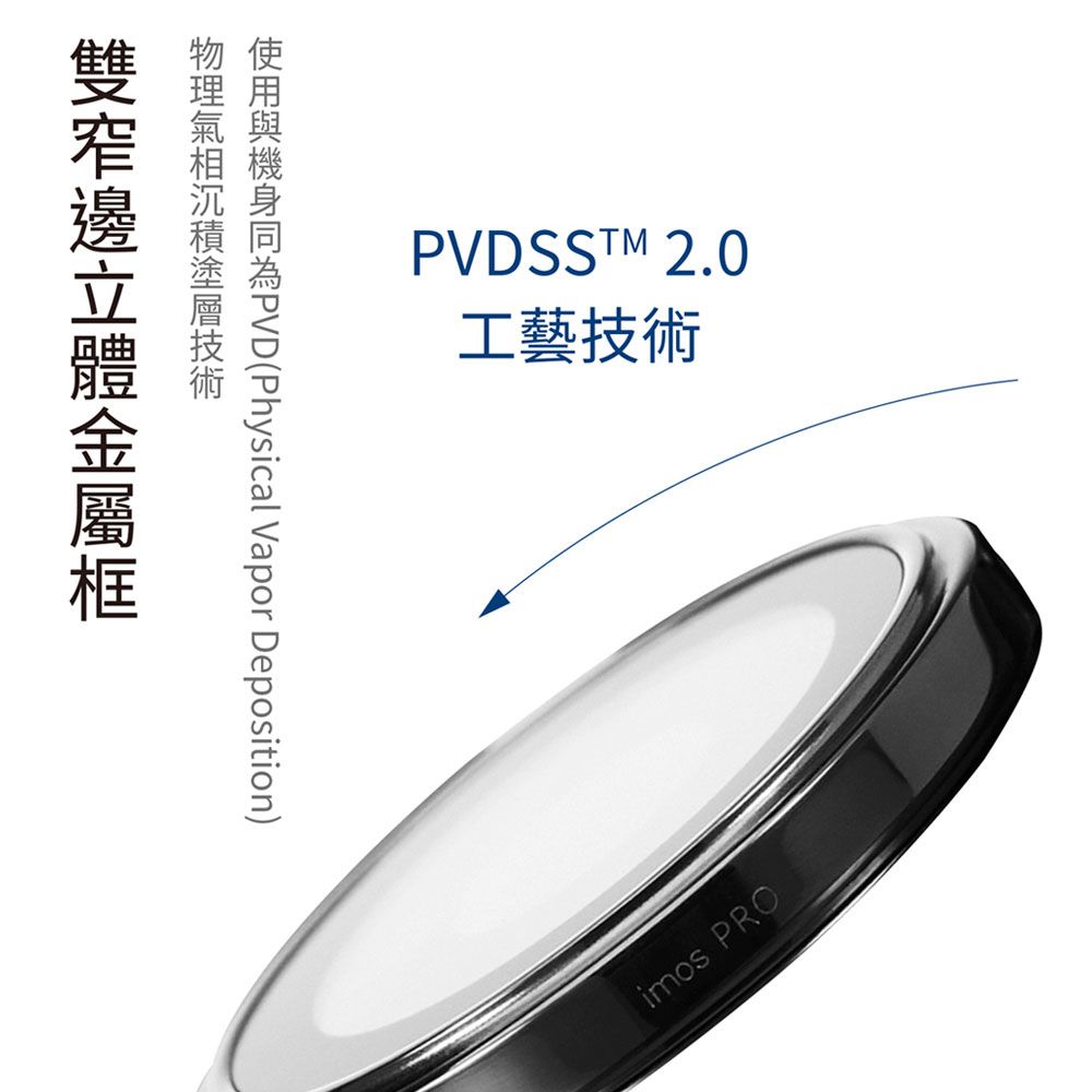 imos iPhone 16 Pro / 16 Pro Max  PVDSS不鏽鋼2.0 藍寶石鏡頭保護鏡 玻璃保護貼 3顆組